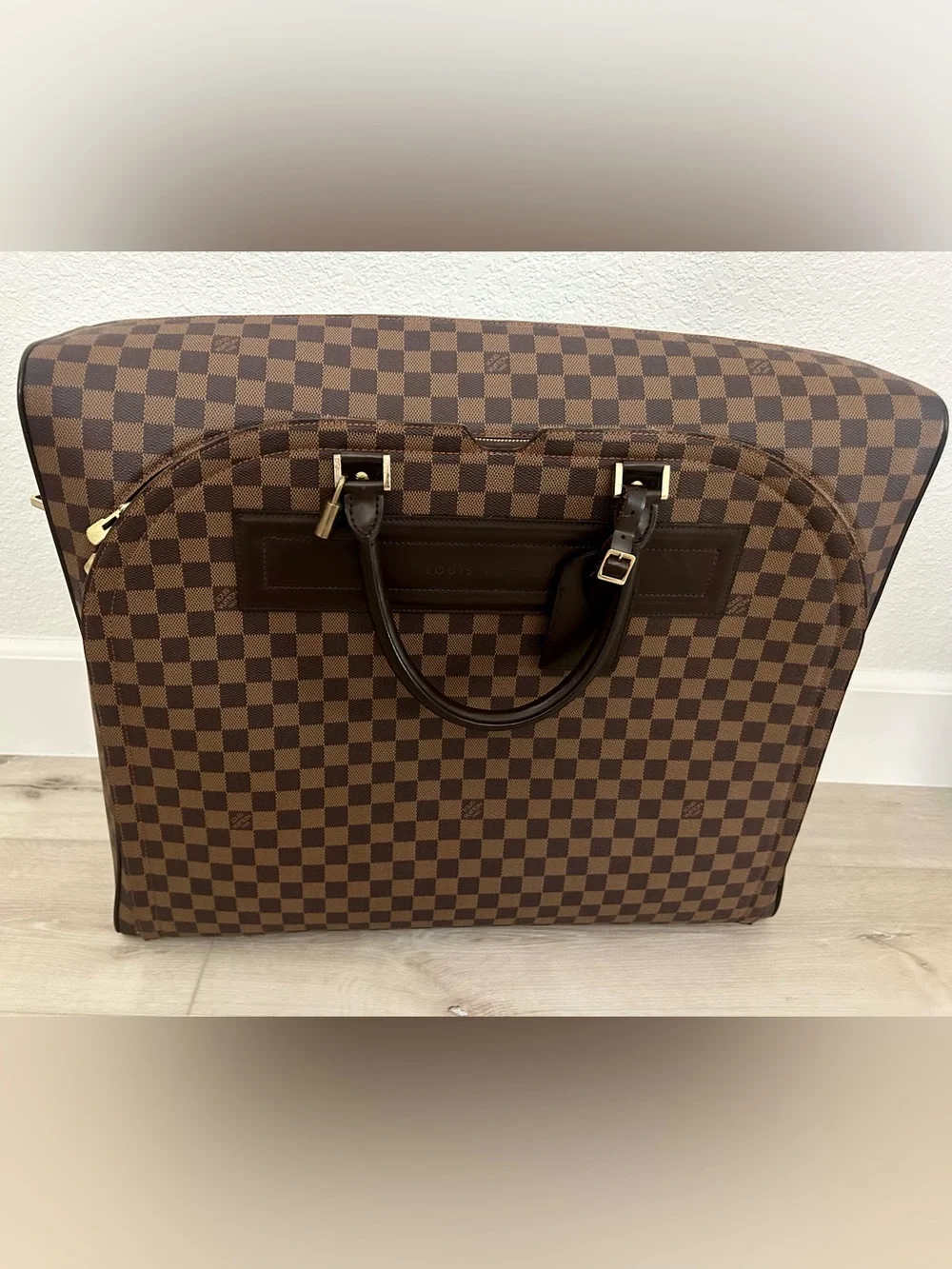 Authentic Louis Vuitton Brown Checkered Damier Canvas Travel Briefcase
